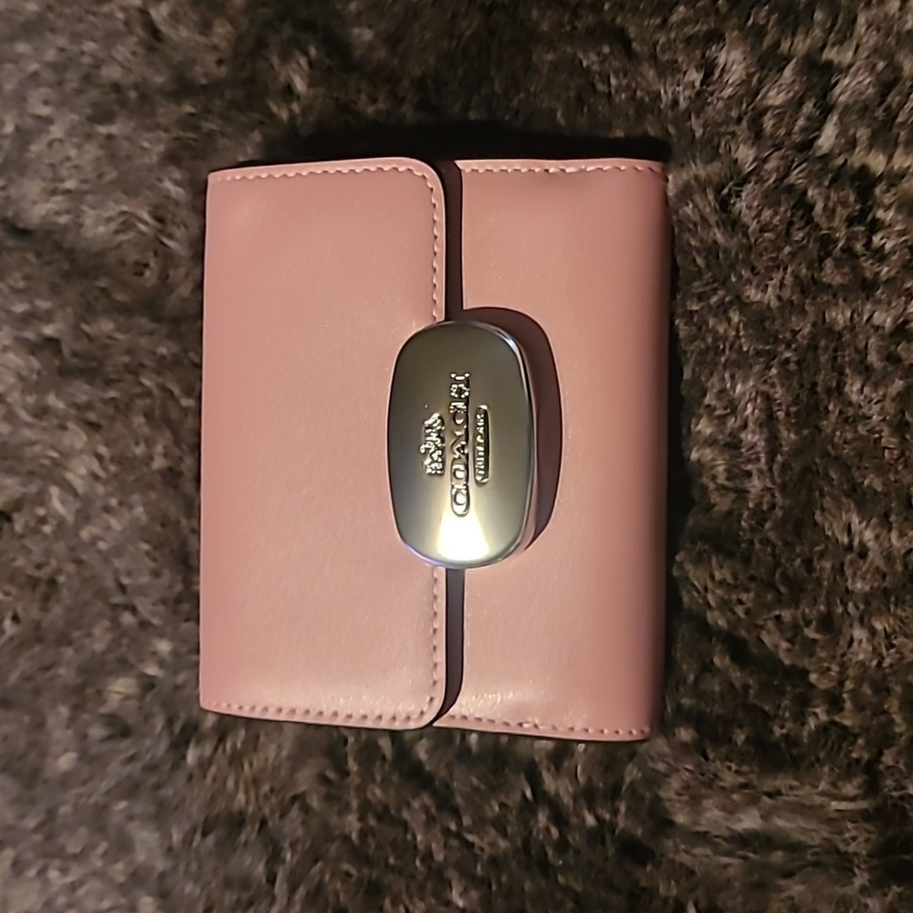 Coach CP254 Leather Eliza Small Wallet Trifold True Pink Clutch